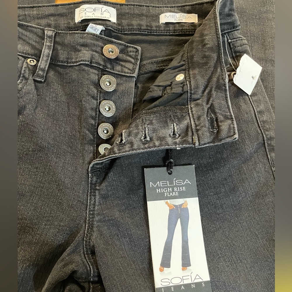 •Sofia Jeans by Sofía Vergara  Women's Black Flared Jeans - Picture 10 of 12